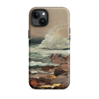 Eastern Point - Winslow Homer Phone Case Iphone 15 Plus / Matte Beige Phone Case Textured Impressionistic Coastal Scene Waves Eastern