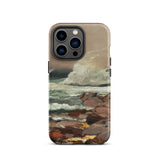 Eastern Point - Winslow Homer Phone Case Iphone 13 Pro / Matte Rugged Beige Phone Case Painted Coastal Scene Waves Eastern Point, Winslow