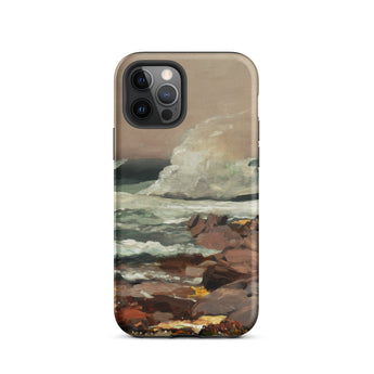 Eastern Point - Winslow Homer Phone Case Iphone 12 Pro / Matte Rugged Earth-toned Phone Case Textured Oil Painting Waves Eastern Point,