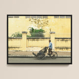 Easy Rider - Phnom Penh Rickshaw Photography Art Print / Canvas, 14x11’’ / 36x28cm / Black Frame, Posters Prints & Visual Artwork, Toby Leon