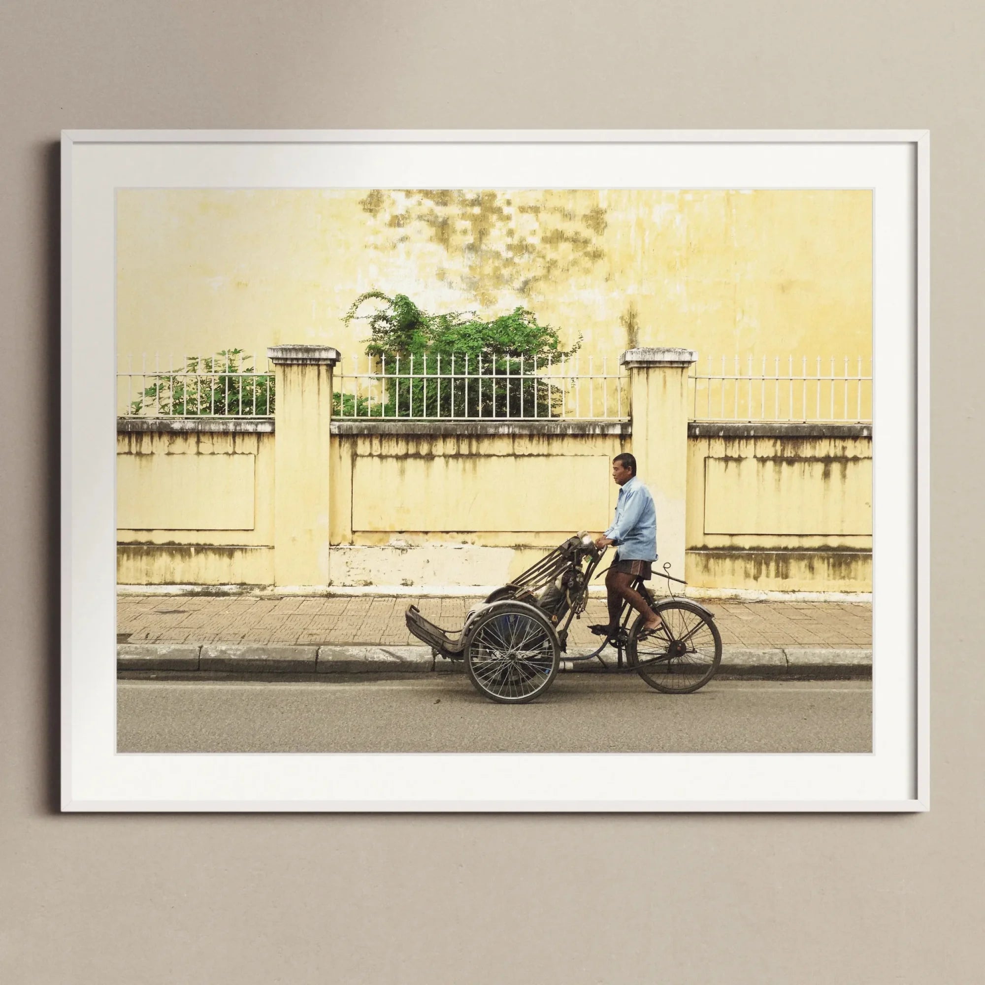 Easy Rider - Phnom Penh Rickshaw Photography Art Print, Cyclo Driver Street