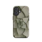Echeveria Succulent Pattern Phone Case Iphone 16 / Matte Matte-finish Phone Case Detailed Muted Green Succulent Design Echeveria Rosette
