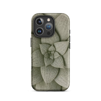 Echeveria Succulent Pattern Phone Case Iphone 16 Pro / Matte Matte-finish Phone Case Detailed Muted Green Succulent Design Echeveria