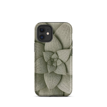 Echeveria Succulent Pattern Phone Case Iphone 12 Mini / Matte Matte-finish Phone Case Detailed Muted Green Succulent Design Echeveria