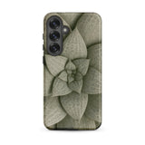 Echeveria Succulent Pattern Phone Case Samsung Galaxy S25 Plus / Matte Matte-finish Phone Case Detailed Muted Green Succulent Leaf