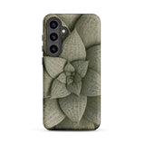 Echeveria Succulent Pattern Phone Case Samsung Galaxy S24 Plus / Matte Matte-finish Phone Case Detailed Muted Green Succulent Plant