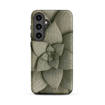 Echeveria Succulent Pattern Phone Case Samsung Galaxy S24 Plus / Matte Matte-finish Phone Case Detailed Muted Green Succulent Plant