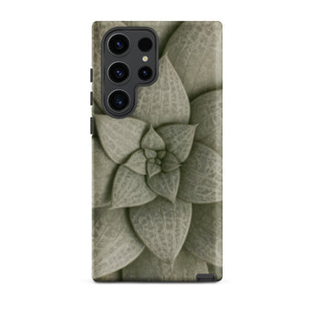Echeveria Succulent Pattern Phone Case Samsung Galaxy S23 Ultra / Matte Sleek Phone Case Detailed Muted Green Succulent Design Echeveria