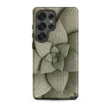 Echeveria Succulent Pattern Phone Case Samsung Galaxy S25 Ultra / Matte Sleek Phone Case Detailed Muted Green Succulent Design Echeveria