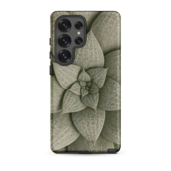 Echeveria Succulent Pattern Phone Case Samsung Galaxy S25 Ultra / Matte Sleek Phone Case Detailed Muted Green Succulent Design Echeveria