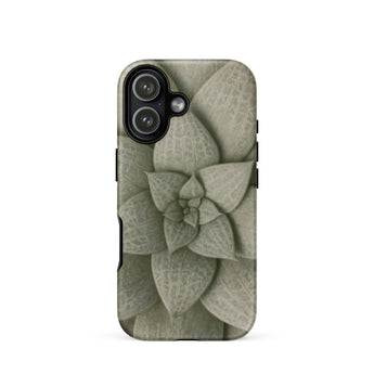 Echeveria Succulent Pattern Phone Case Iphone 17 / Matte Sleek Phone Case Detailed Muted Green Succulent Design Echeveria Rosette Spirals,