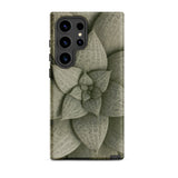 Echeveria Succulent Pattern Phone Case Samsung Galaxy S24 Ultra / Matte Sleek Phone Case Detailed Muted Green Succulent Design Echeveria
