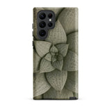 Echeveria Succulent Pattern Phone Case Samsung Galaxy S22 Ultra / Matte Sleek Phone Case Detailed Muted Green Succulent Design Echeveria