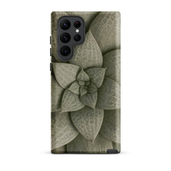 Echeveria Succulent Pattern Phone Case Samsung Galaxy S22 Ultra / Matte Sleek Phone Case Detailed Muted Green Succulent Design Echeveria