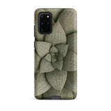 Echeveria Succulent Pattern Phone Case Samsung Galaxy S20 Plus / Matte Sleek Phone Case Detailed Muted Green Succulent Leaf Echeveria