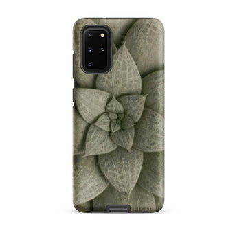 Echeveria Succulent Pattern Phone Case Samsung Galaxy S20 Plus / Matte Sleek Phone Case Detailed Muted Green Succulent Leaf Echeveria