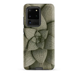 Echeveria Succulent Pattern Phone Case Samsung Galaxy S20 Ultra / Matte Sleek Matte-finish Phone Case Detailed Close-up Layered Green