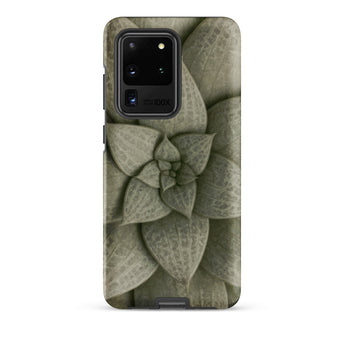 Echeveria Succulent Pattern Phone Case Samsung Galaxy S20 Ultra / Matte Sleek Matte-finish Phone Case Detailed Close-up Layered Green