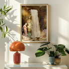 Echo the Siren Assassin Greek Sea Witch Myth Art Print, Framed Painting Waterfall Scene Mythical Figures