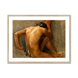 Study of a Nude Man - August Andreas Jerndorff Fine Art Print, Framed Nude Male Figure Painting