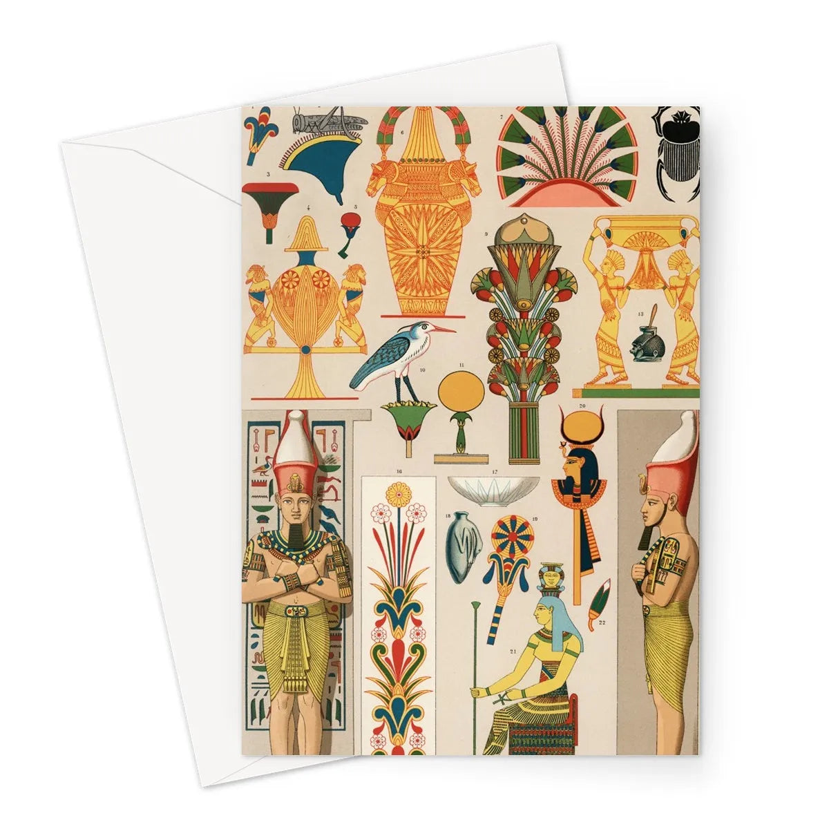 Egyptian Pattern By Auguste Racinet Greeting Card - A5 Portrait / 1 Card - Greeting & Note Cards - Aesthetic Art