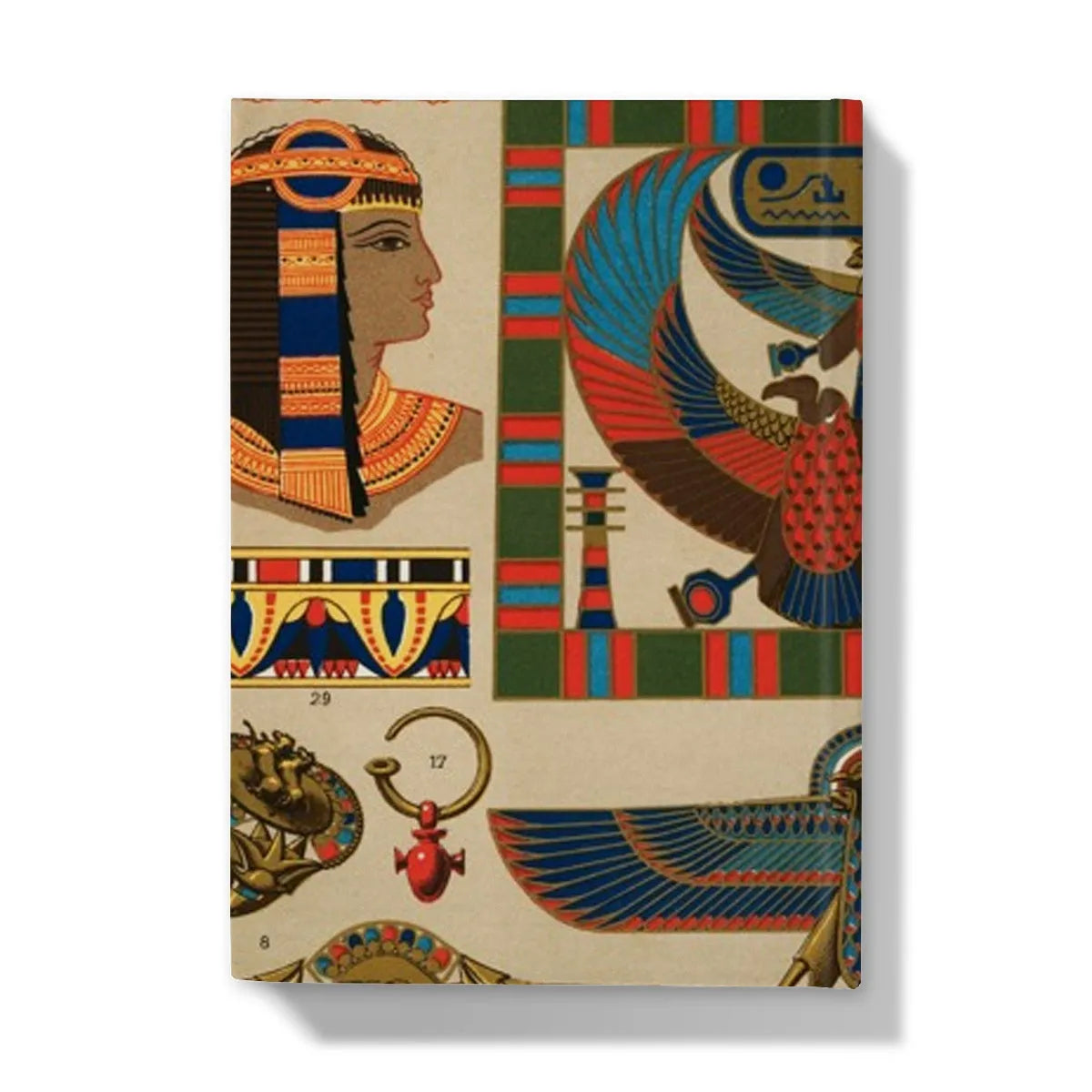 Egyptian Pattern By Auguste Racinet Hardback Journal - Notebooks & Notepads - Aesthetic Art