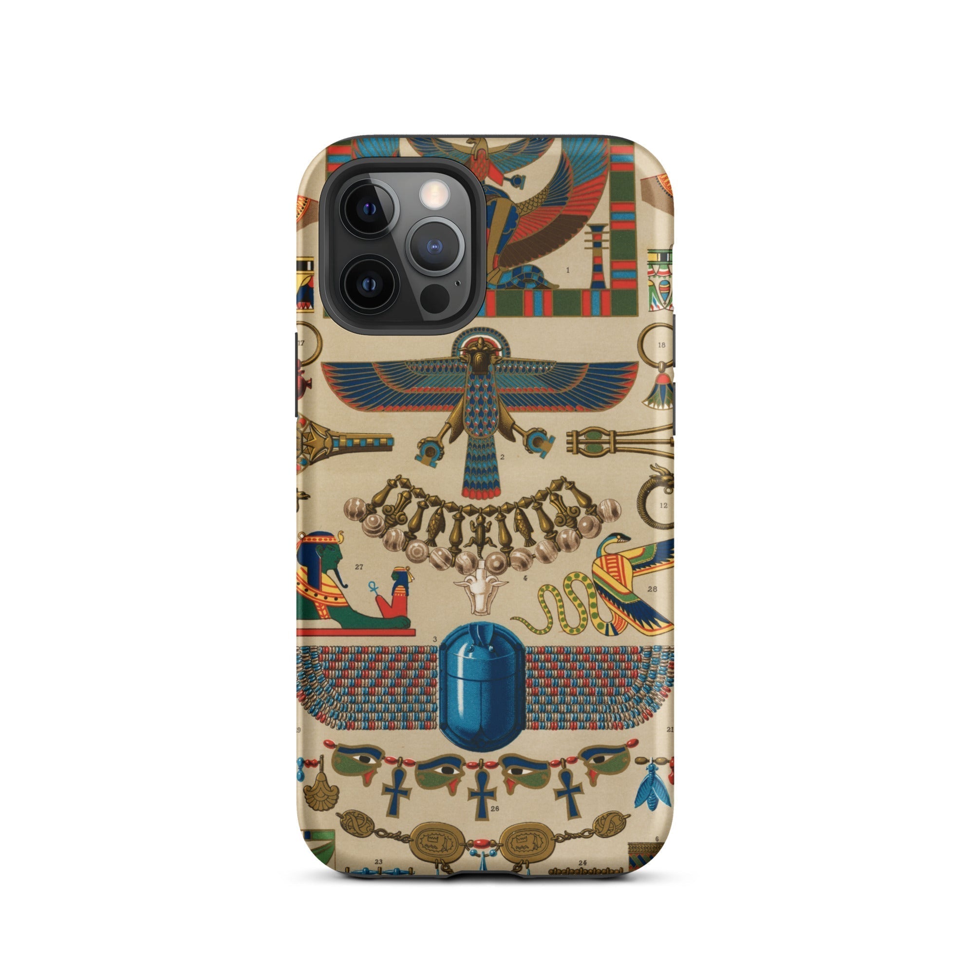 Egyptian Pattern Auguste Racinet Iphone Case, 12 Pro / Matte, Egyptian Themed Phone Case