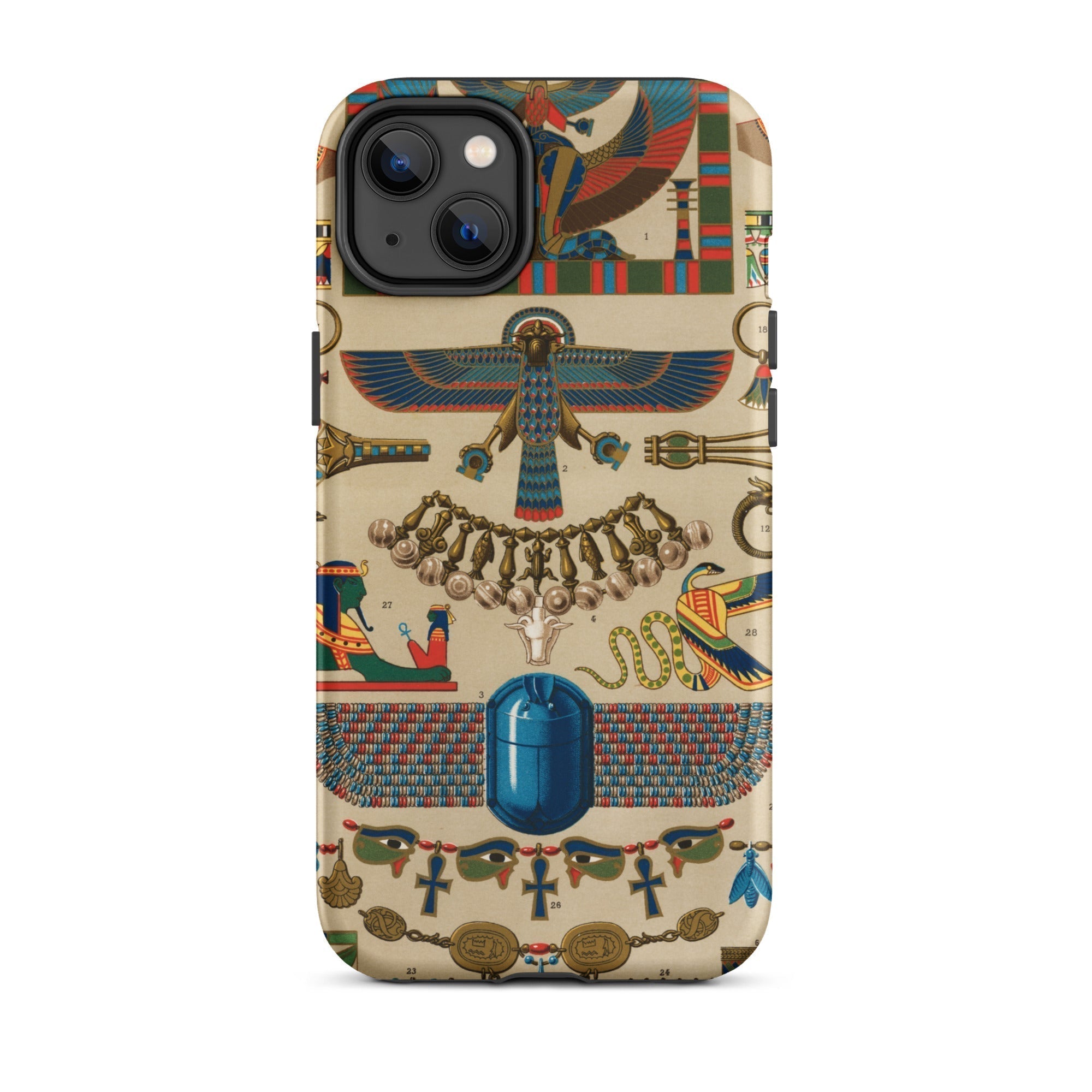Egyptian Pattern Auguste Racinet Iphone Case, 14 Plus / Matte, Egyptian Themed Phone Case