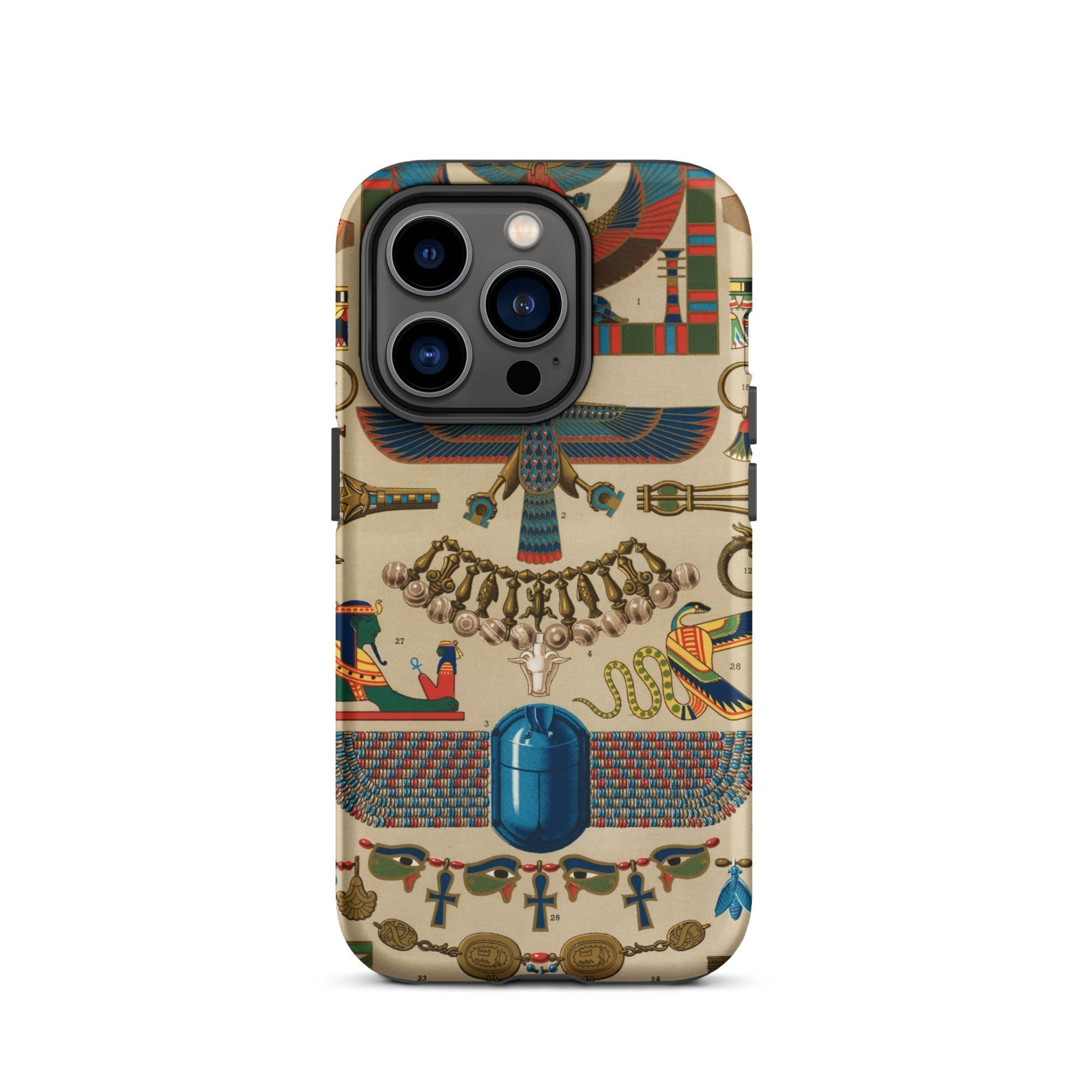 Egyptian Pattern Auguste Racinet Iphone Case, 14 Pro / Matte, Egyptian Themed Phone Case