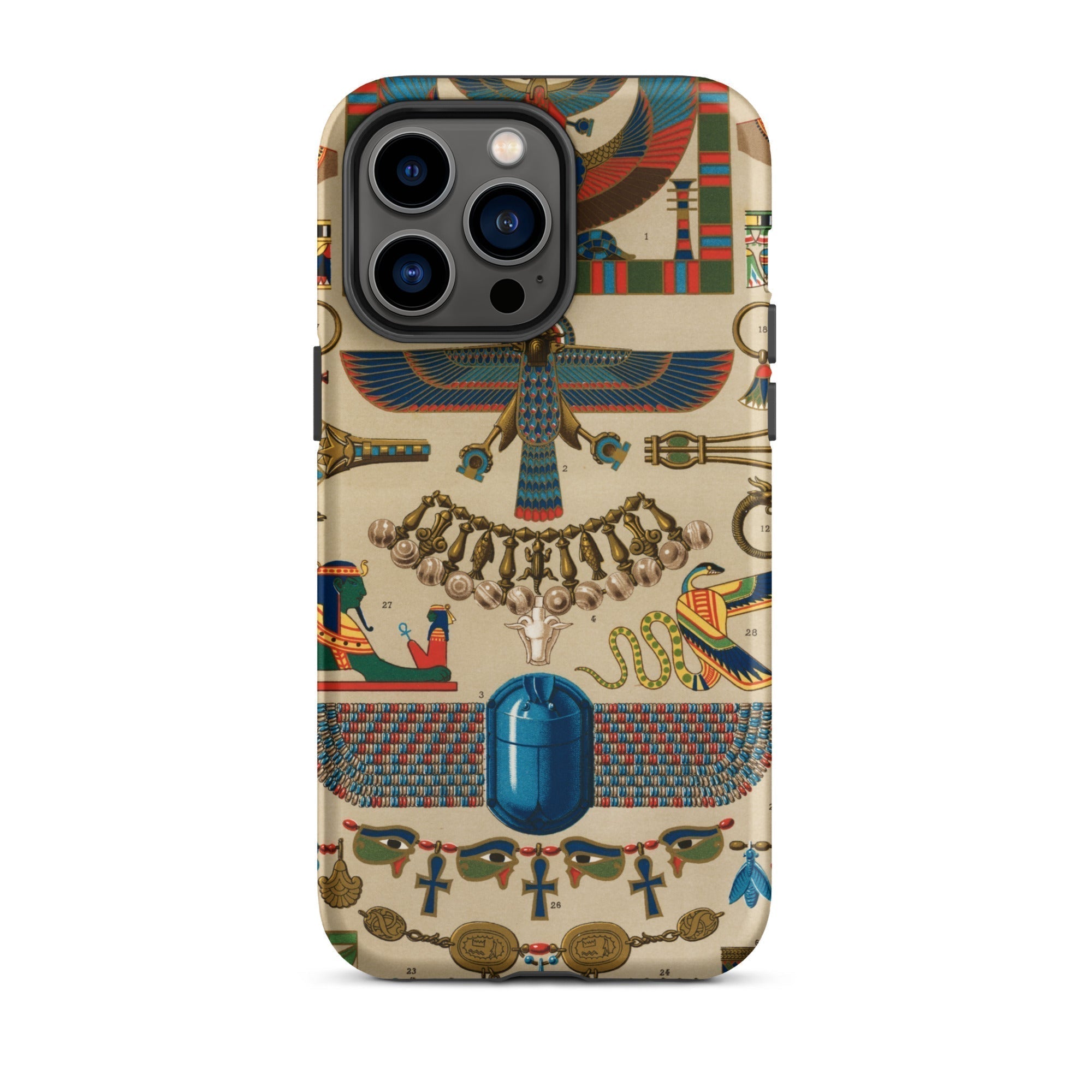 Egyptian Pattern - Auguste Racinet Iphone Case, 14 Pro Max / Tough Phone, Egyptian-themed Phone Case