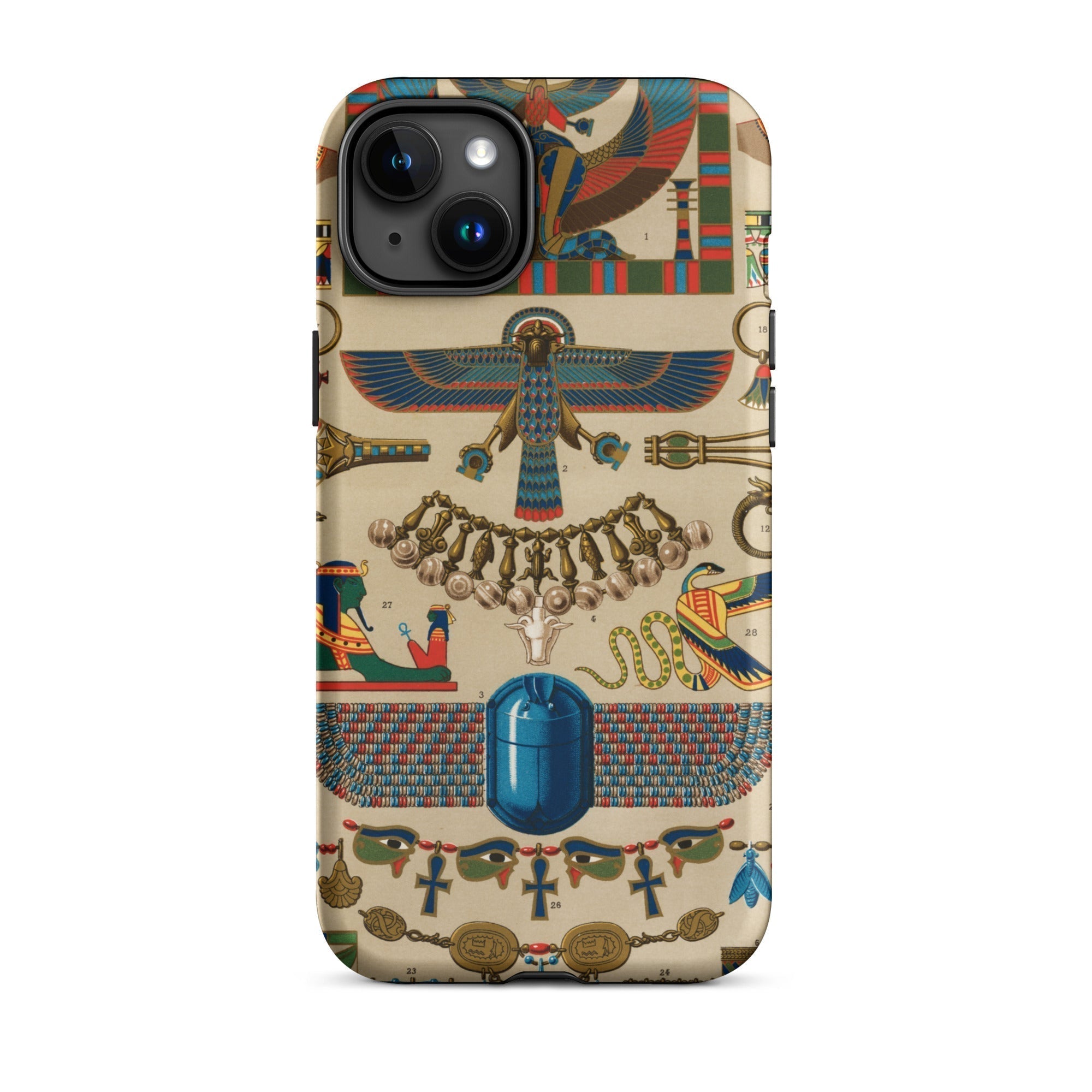 Egyptian Pattern Auguste Racinet Iphone Case, 15 Plus / Matte, Egyptian Themed Phone Case