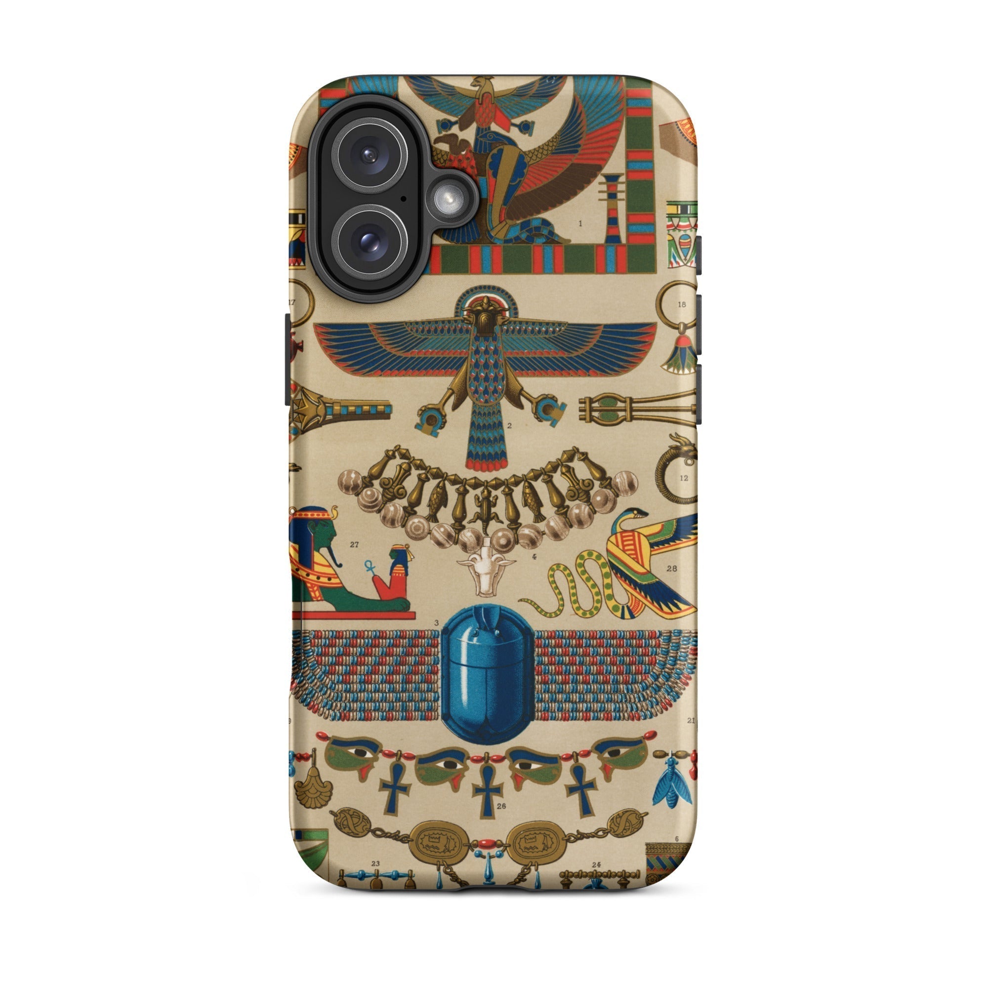 Egyptian Pattern Auguste Racinet Iphone Case, 16 Plus / Matte, Egyptian Themed Phone Case