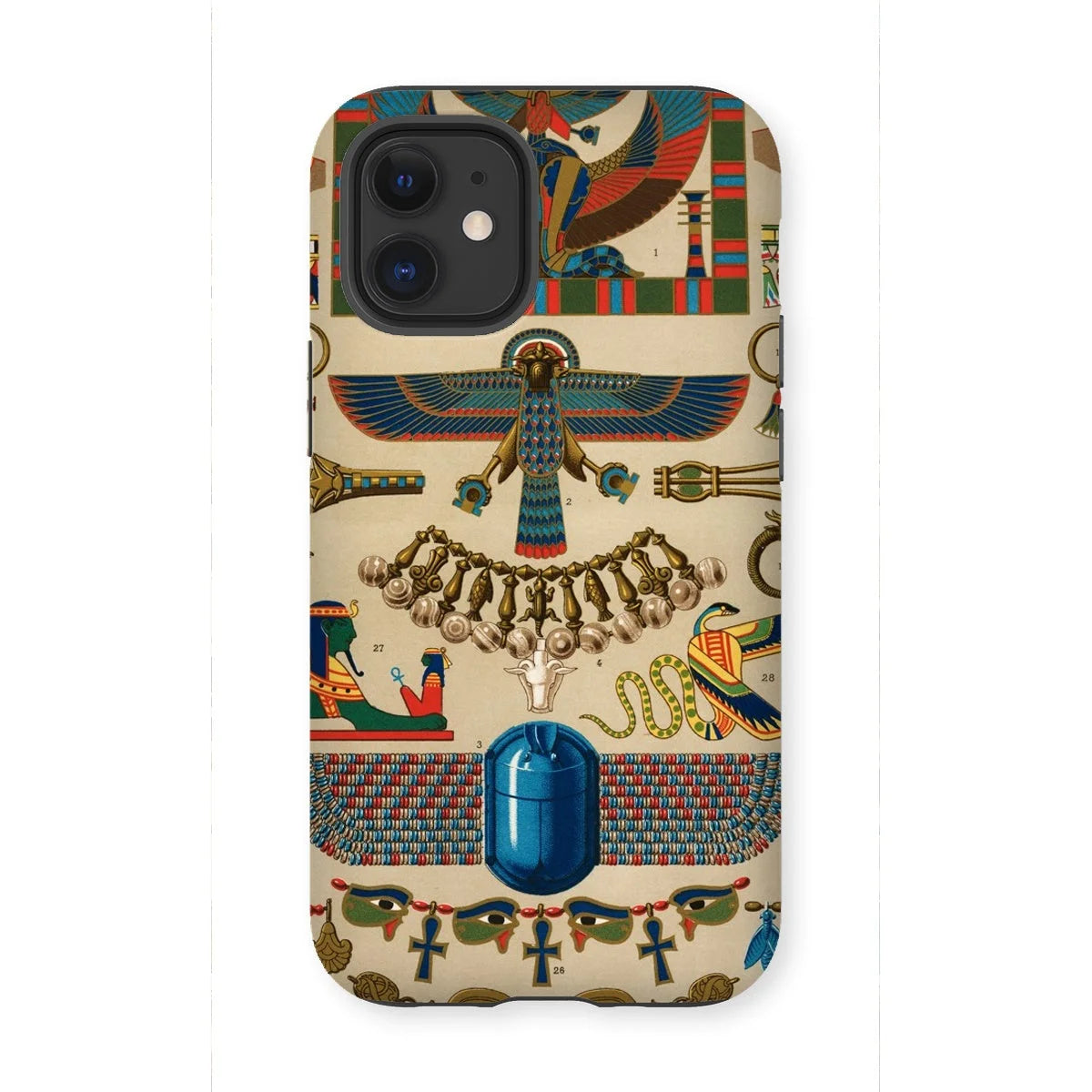 Egyptian Pattern - Auguste Racinet Iphone Case, 12 Mini / Matte, Kite-713292726, Phone Case Decorated Colorful Ancient