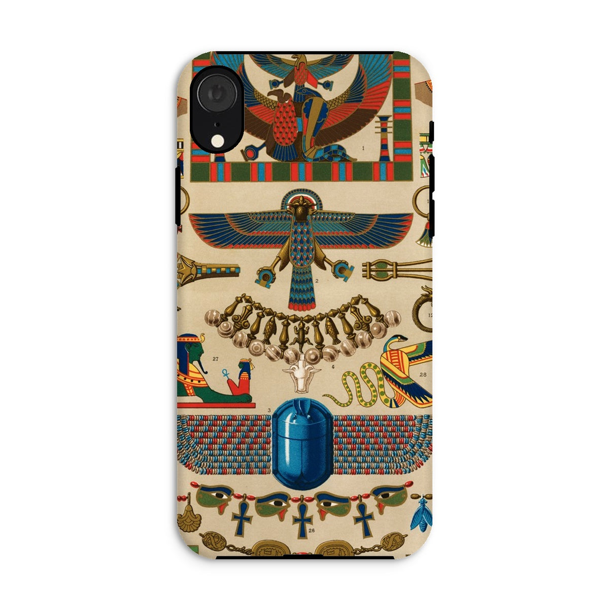 Egyptian Pattern Auguste Racinet Iphone Case, Xr / Matte, Phone Case Colorful Ancient Egyptian Inspired Artwork Symbols