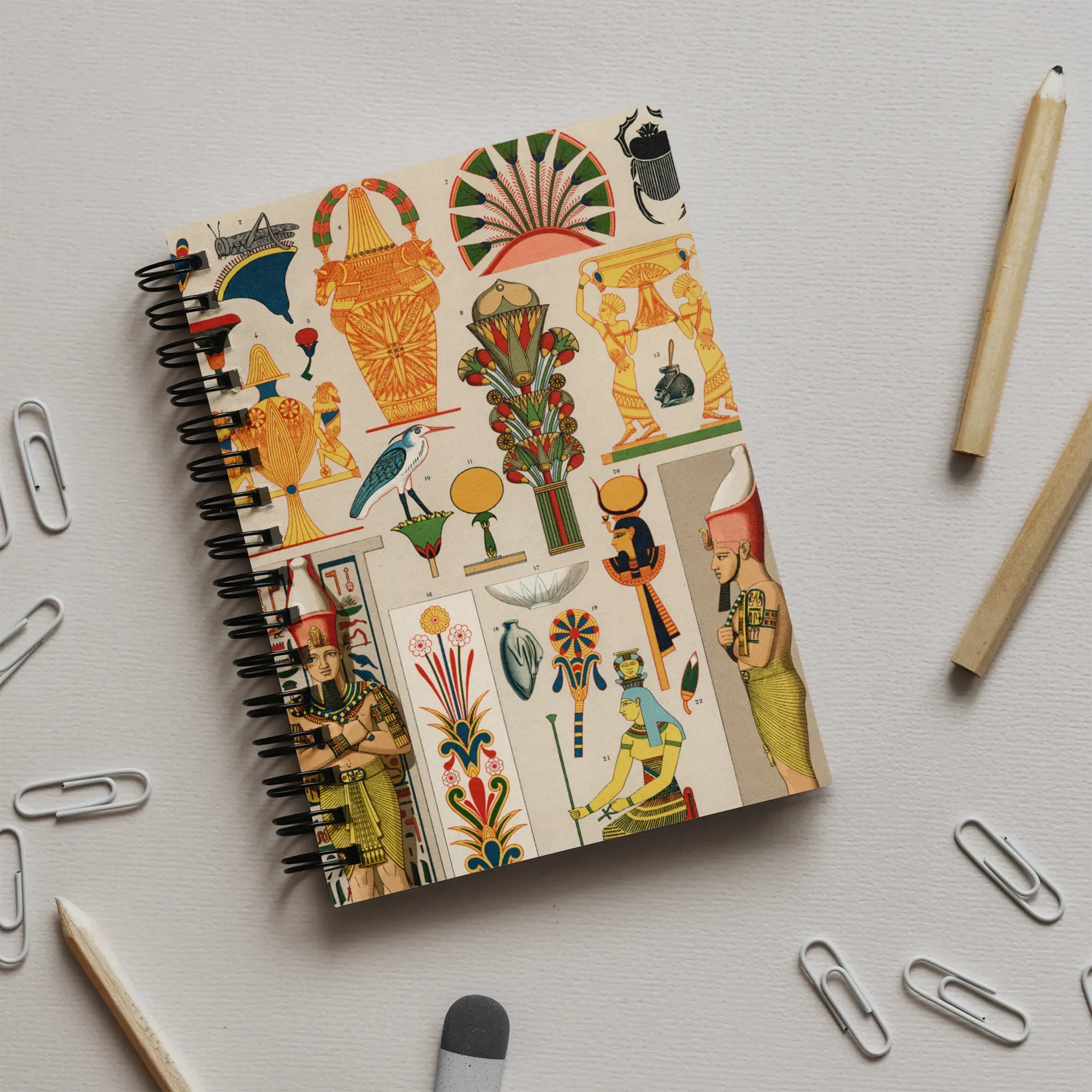 Egyptian Pattern By Auguste Racinet Notebook - Notebooks & Notepads - Aesthetic Art