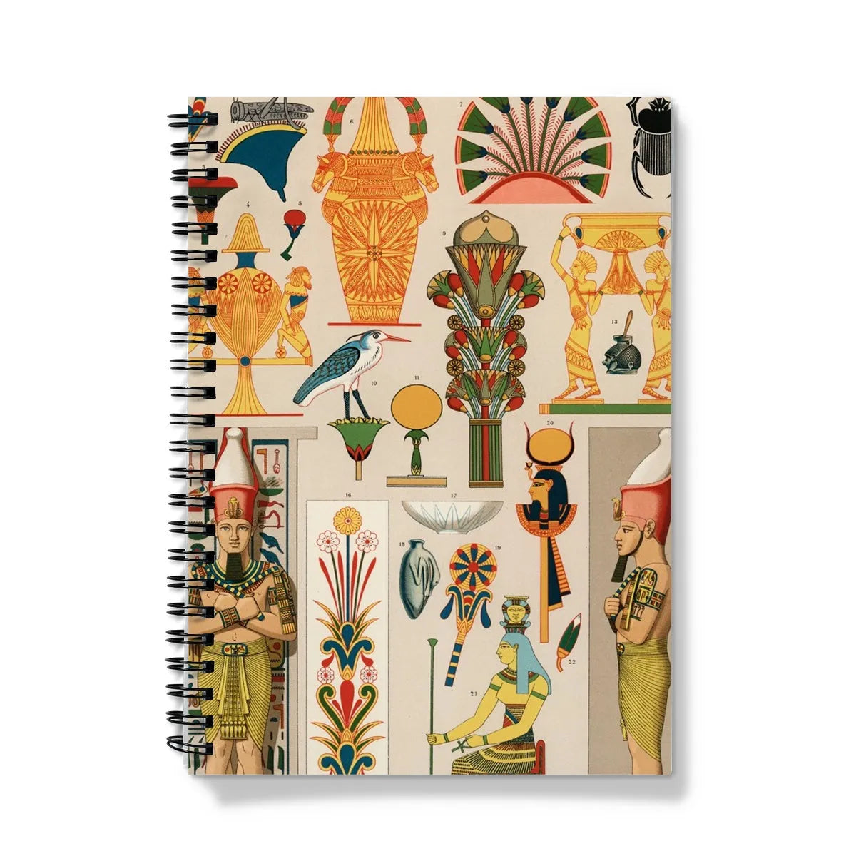 Egyptian Pattern By Auguste Racinet Notebook - A5 / Graph - Notebooks & Notepads - Aesthetic Art