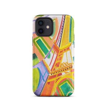 Eiffel Tower - Robert Delaunays Phone Case Iphone 12 / Matte Vibrant Abstract Illustration Phone Case Stylized Eiffel Tower Robert