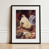El Descanso De La Modelo - Antonio Cortina Farinós Art Print / Canvas, 12x16’’ / 31x41cm / Black Frame / Matboard, Posters Prints & Visual