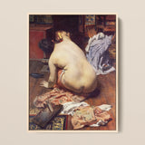 El Descanso De La Modelo - Antonio Cortina Farinós Art Print / Canvas, 12x16’’ / 31x41cm / Natural Frame, Posters Prints & Visual Artwork,