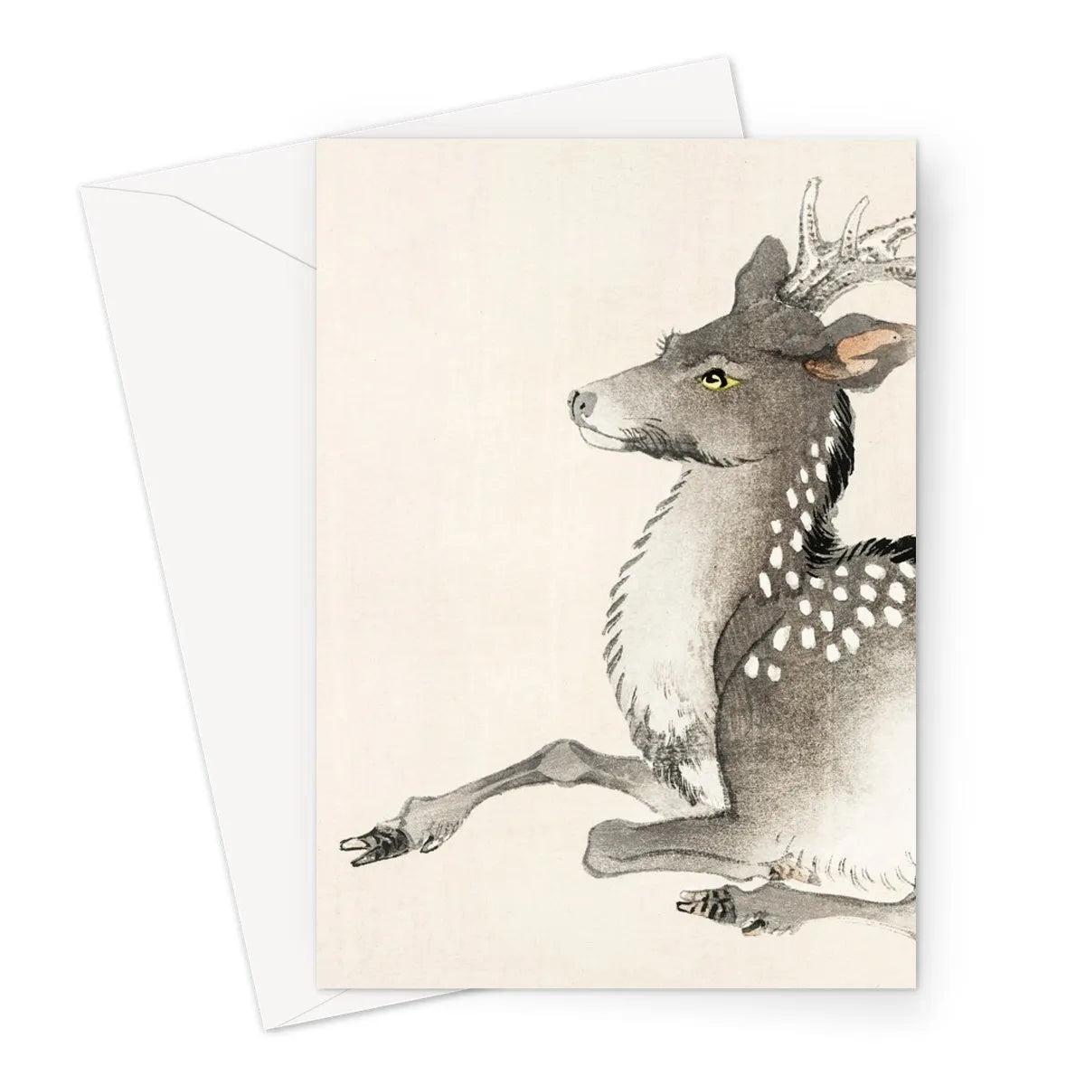 Elk By Kōno Bairei Greeting Card - A5 Portrait / 1 Card - Greeting & Note Cards - Aesthetic Art
