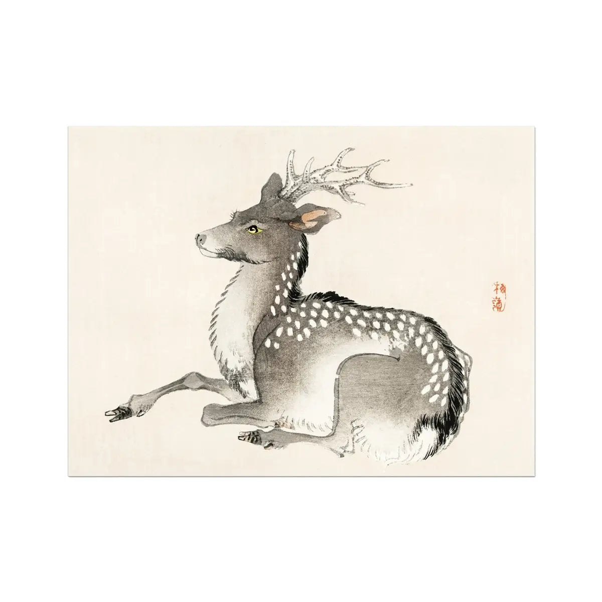 Elk - Kōno Bairei Kacho-e Nihonga Art Print - Posters Prints & Visual Artwork - Aesthetic Art