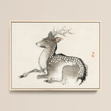 Elk - Kōno Bairei Meiji-era Nihonga Deer Art Print / Canvas, 16x12’’ / 41x31cm / Natural Frame, Posters Prints & Visual Artwork, Toby Leon
