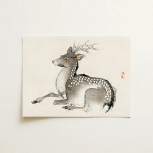 Elk - Kōno Bairei Meiji-era Nihonga Deer Art Print / Canvas, 16x12’’ / 41x31cm / Unframed / no Border, Posters Prints & Visual Artwork,