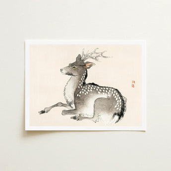 Elk - Kono Bairei Meiji-era Nihonga Deer Art Print / Canvas Kōno Bairei’s, Artistry Prints