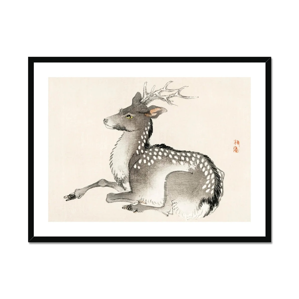 Elk - Kōno Bairei Meiji-era Nihonga Deer Art Print