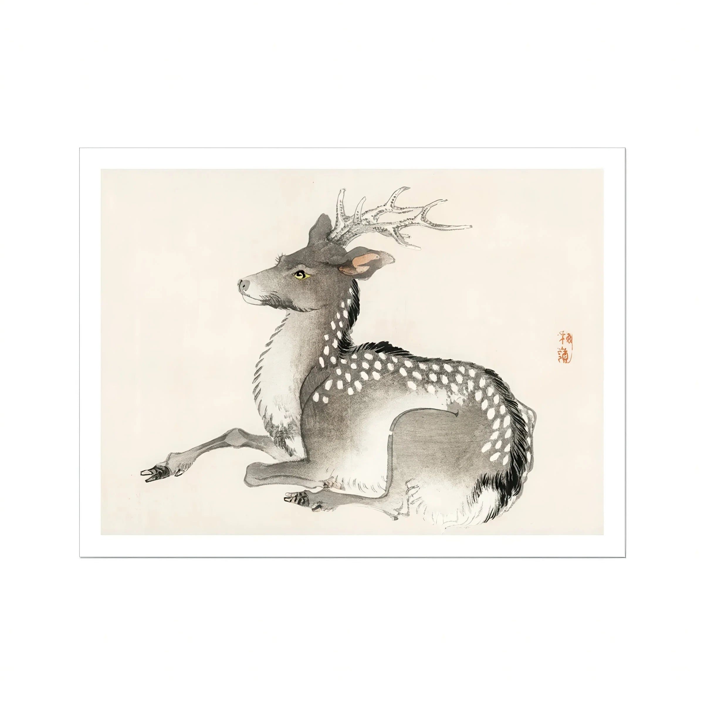 Elk - Kōno Bairei Meiji-era Nihonga Deer Art Print