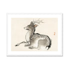 Elk Kōno Bairei Meiji Era Nihonga Deer Art Print, Spotted Deer Traditional Asian Ink Brush Painting Style