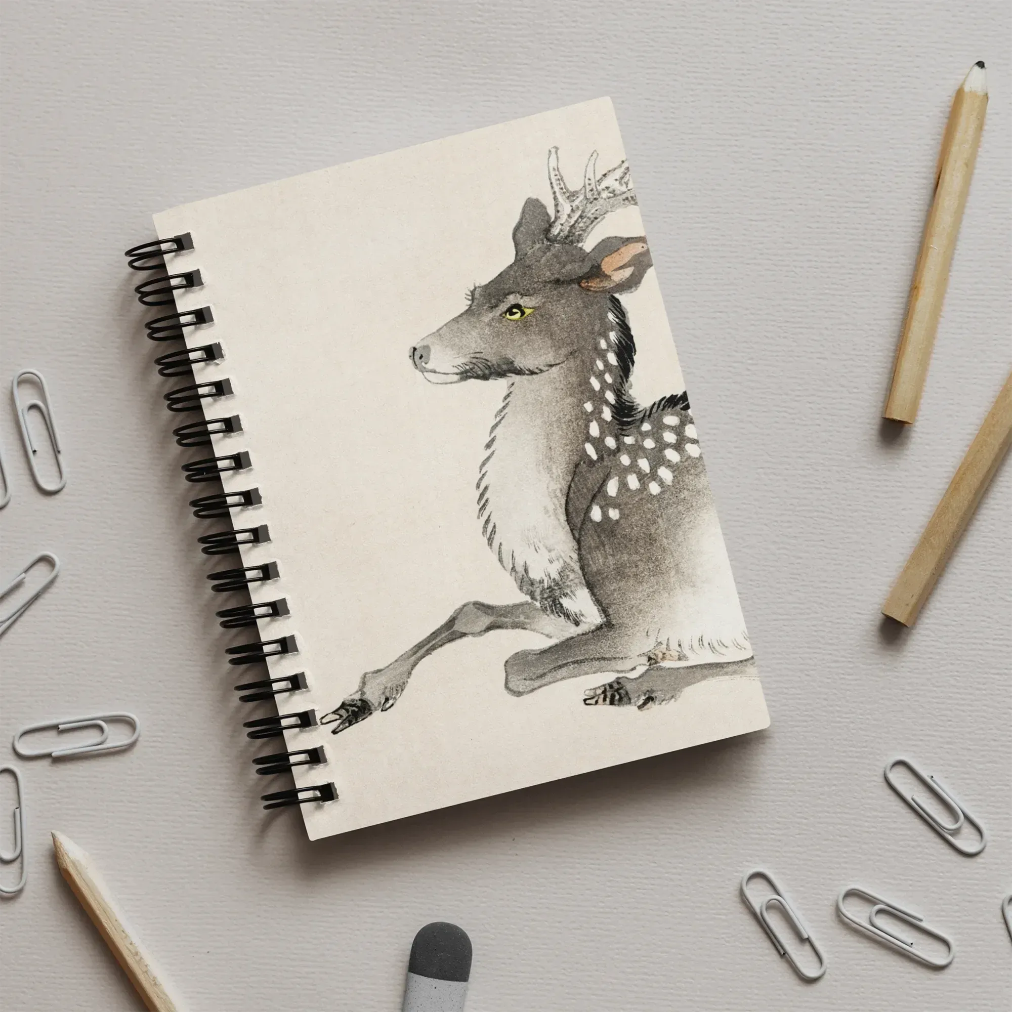 Elk By Kōno Bairei Notebook - Notebooks & Notepads - Aesthetic Art