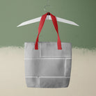 Emerald City - Black and White Ceramic Tile Shopping Tote Red Handles Bags