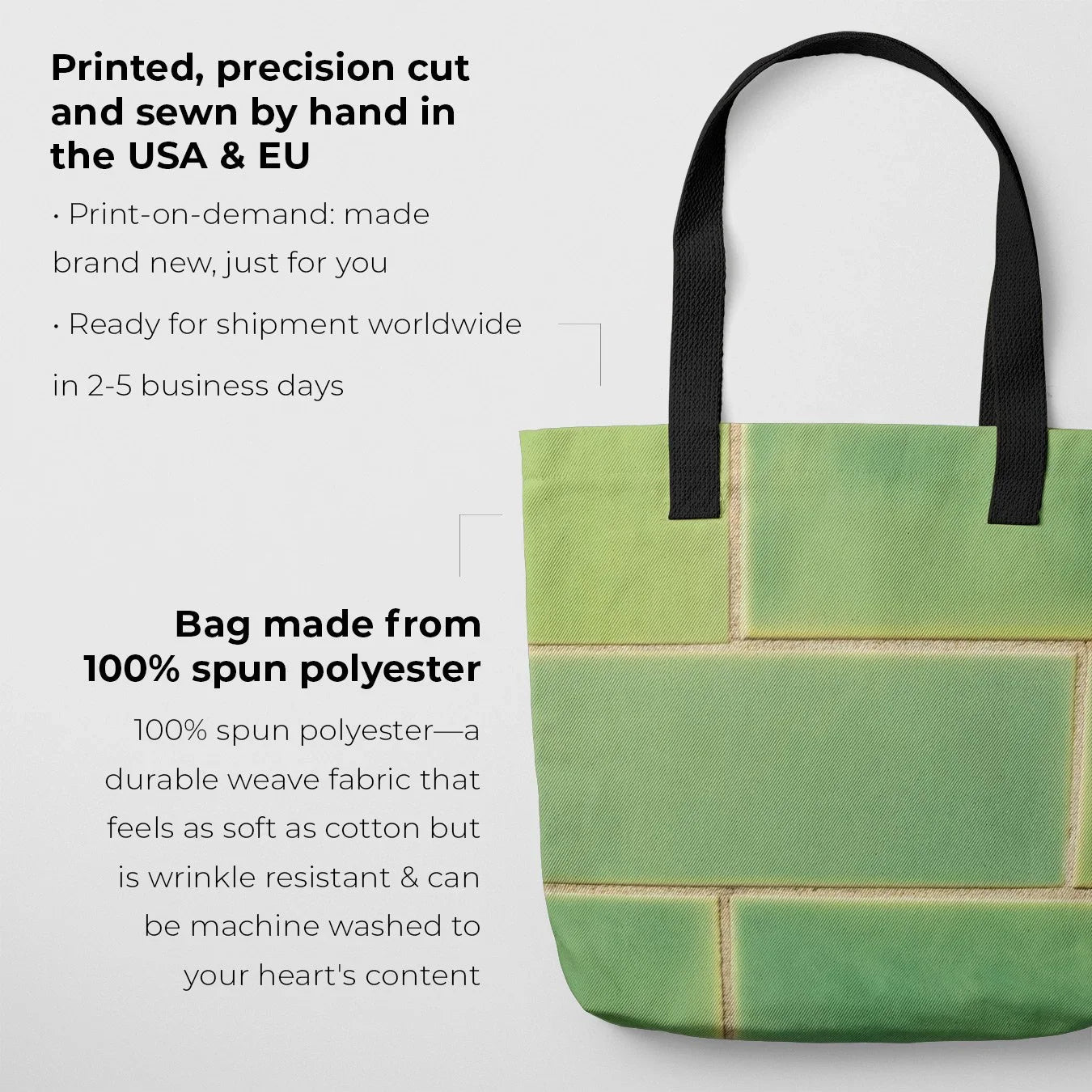 Emerald City - Green Ceramic Brick Shopping Tote Bags